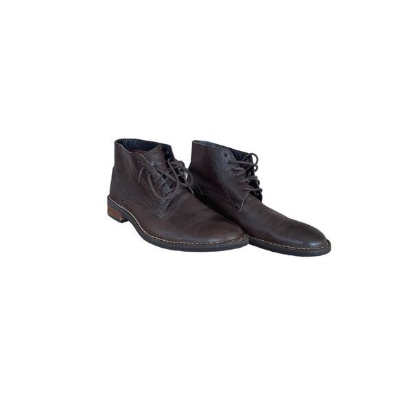 Cole Haan Mens Brown Leather Lace Up Almond Toe Chukka Boots Size 10